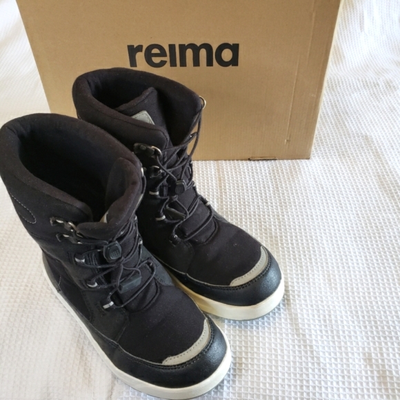 COPY - Reima Junior Girls 4 - 4.5 US/36 EU Black WARM Winter Snow Boots - Picture 2 of 9